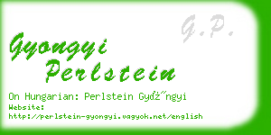 gyongyi perlstein business card